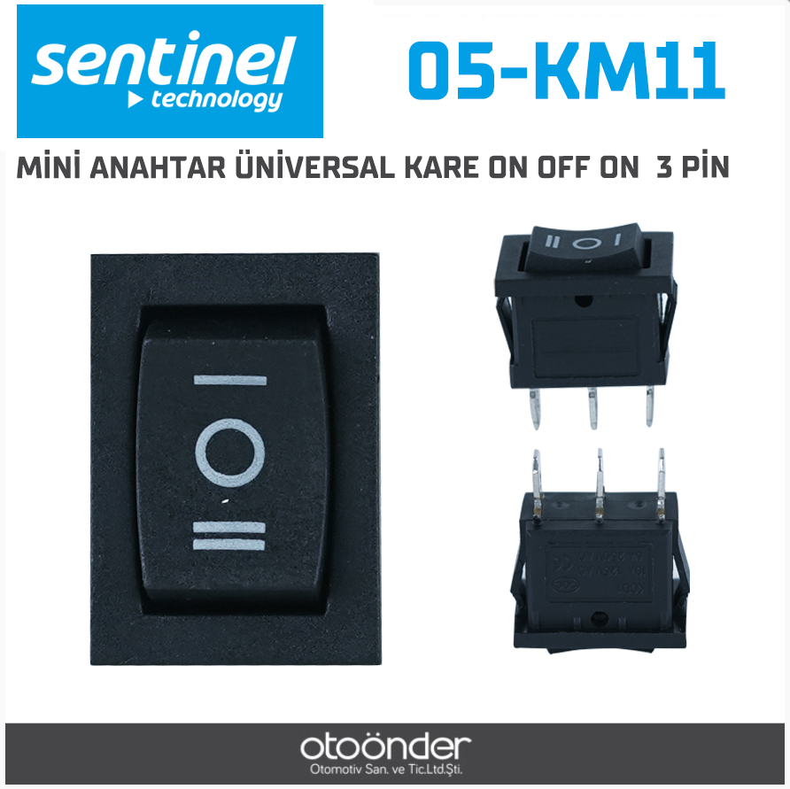 MİNİ ANAHTAR ÜNİVERSAL KARE ON OFF ON 3 PİN
