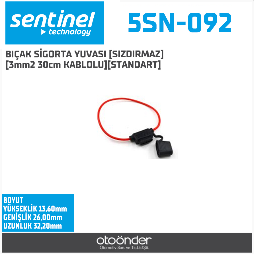 SIZDIRMAZ BIÇAK SİGORTA YUVASI 3mm2 30cm KABLOLU
