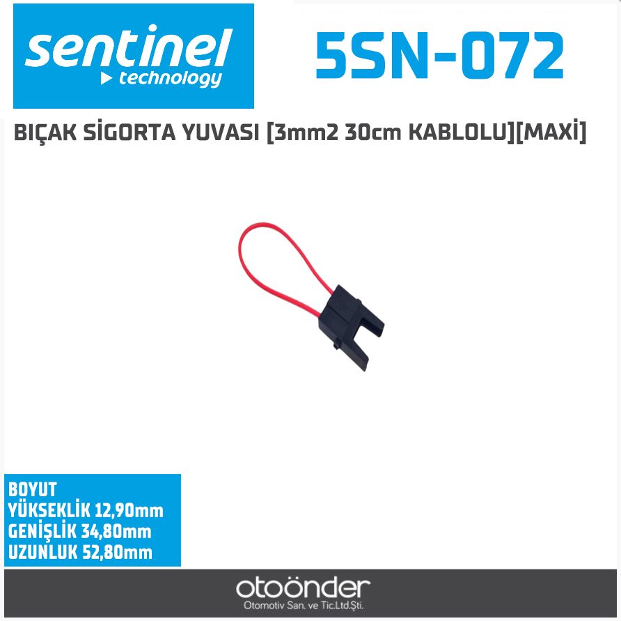 MAXİ BIÇAK SİGORTA YUVASI 3mm2 30cm KABLOLU