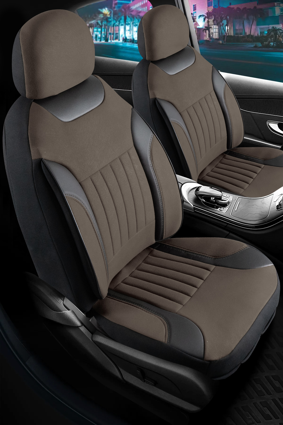 EDİTİON TAY TÜYÜ OTO KILIFI FERMUARLI. KAHVERENGİ