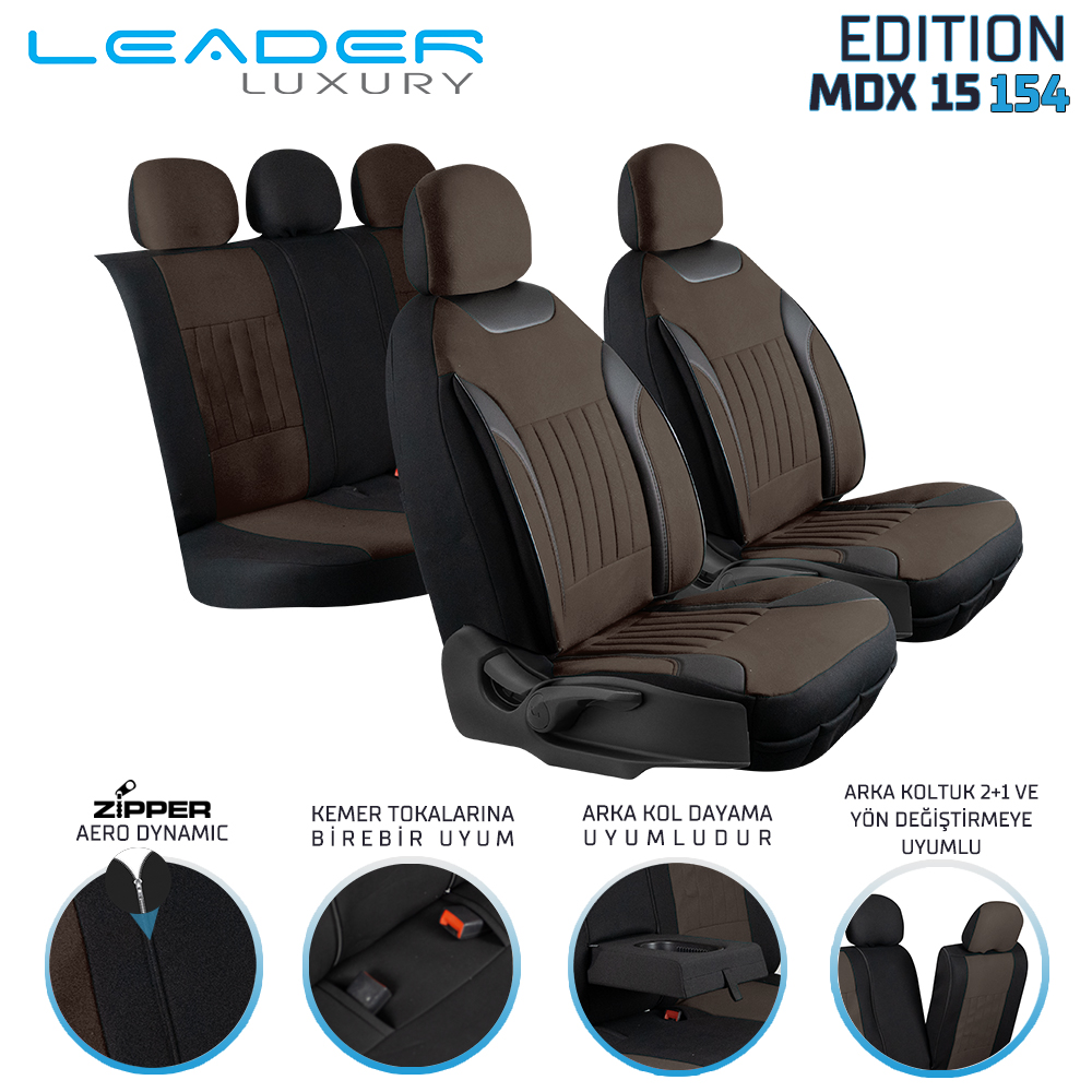 EDİTİON TAY TÜYÜ OTO KILIFI FERMUARLI. KAHVERENGİ