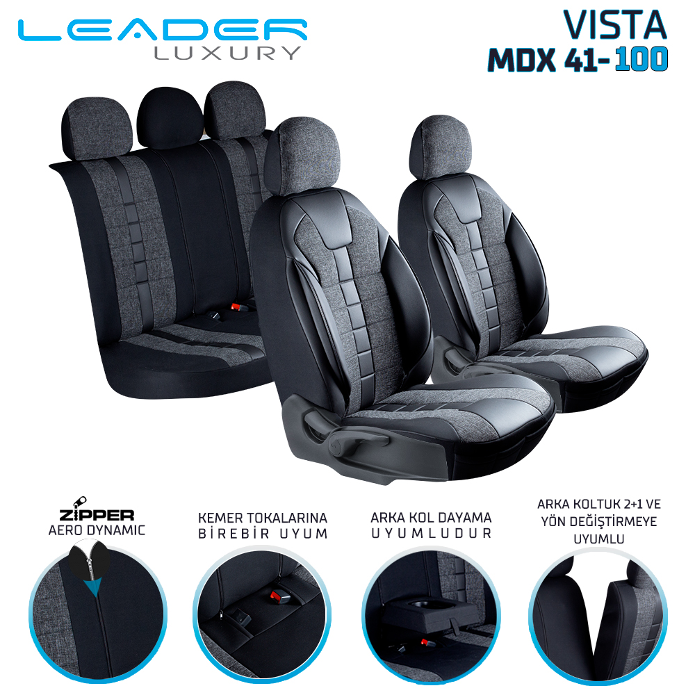 VİSTA OTO KILIFI STANDART FÜME_ LEADER