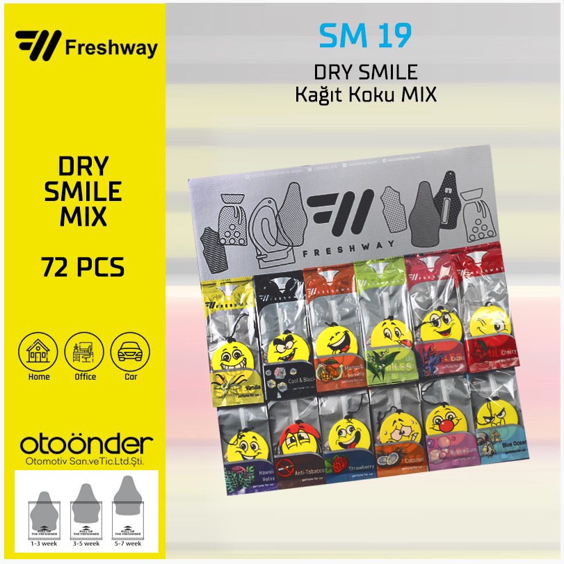 DRY SMILES Kağıt Koku Stand MIX ( 72 Adet Var )Fresh Way